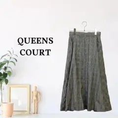 zC1011【L】QUEENS COURT ひざ丈スカート チェック柄のサムネイル
