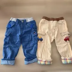 ダブルビー、ミキハウスズボン2点セット