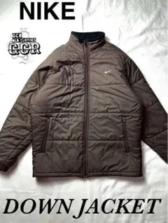 NIKE ナイキ ダウンジャケット　スウォッシュロゴ　刺繍　ブラウン L サイズ