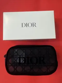 値下げ　Dior ディオール ノベルティ メッシュ ポーチ 黒