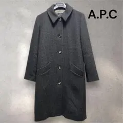 A.P.C 千鳥格子柄ウールステンカラーコート