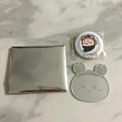 【２点セット】ちいかわ　古本屋　おかおミラーステッカー　お寿司　バッチ