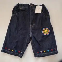 新品110サイズ ダークデニム 半ズボン