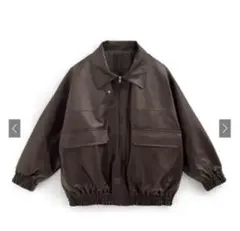 【新品】襟2Wayオーバーサイズレザーブルゾン