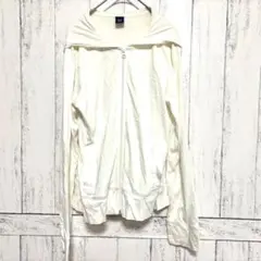 GAP ジップアップパーカー ホワイト M フード 綿100％ 長袖　羽織　白