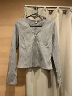 GU ジーユー　リブダブルジップVネックカーディガン　Lサイズ