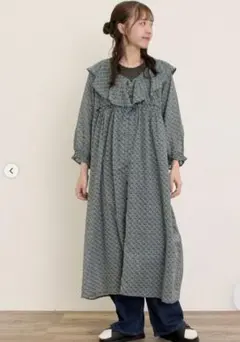 SamansaMos2 柄アソート襟フリル2WAYワンピース　Mサイズ