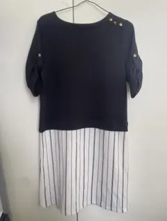 HUSHUSH ストライプ長袖ワンピース