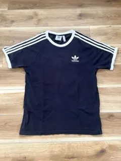 adidas Tシャツ リンガーネック 刺繍 Mサイズ