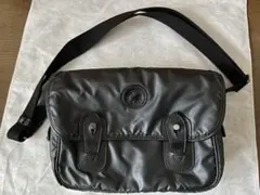 美品 HUNTING WORLD バチュークロス×レザー ショルダーバッグ 黒