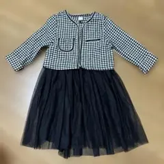 チェック柄フォーマルドレス7Y（110〜120）