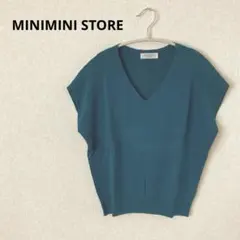 【美品】MINIMINI STORE Vネック半袖ニットのサムネイル