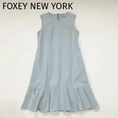 【フォクシーニューヨーク】ノースリーブワンピース　L　日本製　裾フリル　ドレス