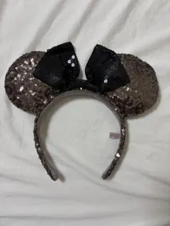 ミニー カチューシャ スパンコール 黒