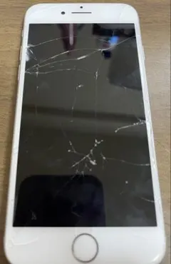 ヒビあり Apple iPhone 8 ホワイト 本体のみ