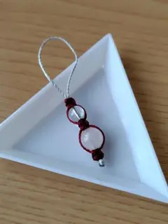 B-19 水晶 ローズクォーツ 6mm 8mm ストラップ チャーム マクラメ