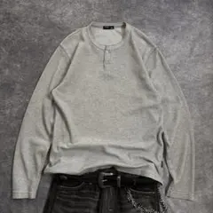 00s archive henley neck thermal t Y2K 短丈のサムネイル