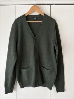 UNIQLO グリーン Vネックカーディガン　古着