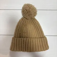 ZARA ベージュ ニット帽 ポンポン付き