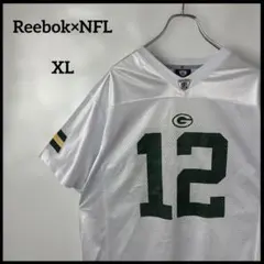ゲームシャツ　リーボックNFL 白ホワイト　サッカー　アメフト　半袖tシャツ古着