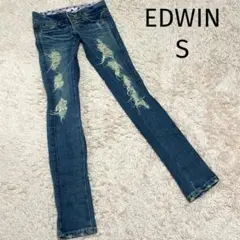 値下げ中‼️EDWIN エドウィン ダメージジーンズ/レディースデニム 子供用/S