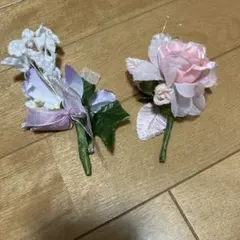 花のブローチ・コサージュ2点セット