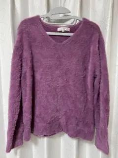 grove パープル Vネックセーター Mサイズ