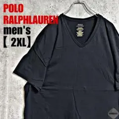 a267【POLO RALPHLAUREN】刺繍ロゴTシャツ【2XL】ブラック