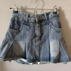 デニムプリーツミニスカート