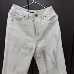 JEANASIS デニムパンツ ホワイト ペイント加工のサムネイル