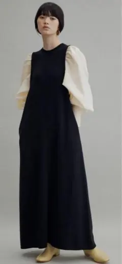 ボリュームスリーブ ロングワンピース