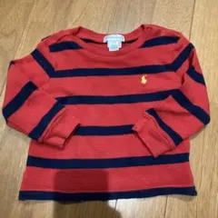 ラルフローレン 赤・紺 ストライプ 長袖 トップス 12M