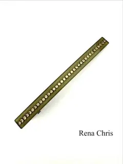 【H13】Rena C.PARIS ラインストーンヘアクリップ　カーキのサムネイル