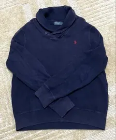 ✨希少✨ラルフローレン　スウェット　ネイビー　ショールカラー　ポニー刺繍