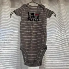 未使用　carter's ストライプ　半袖　ロンパース　車柄　70