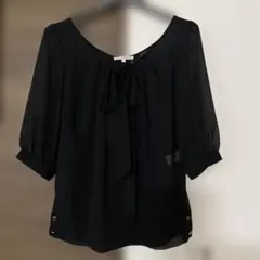 ナラカミーチェ⭐️ブラウス　トップス　水玉　ドット　リボン　シースルー