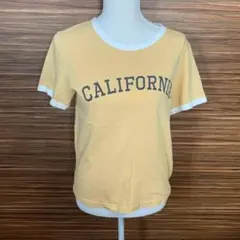 ジーユー GU Tシャツ Mサイズ 黄色 イエロー 半袖 ロゴ