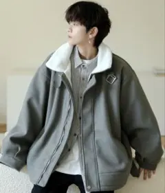 ビッグシルエット 裏ボア バルーンスリーブ コート ジャケット