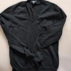 UNIQLO ウール Vネックセーター M ブラック