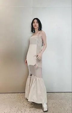YOKO CHAN ティアード ノースリーブ ドレス NUDE 40 - メルカリ
