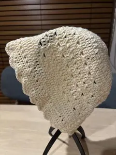 ハンドメイド　大人用バケットハット　ビーニー　クロシェハットNo.4