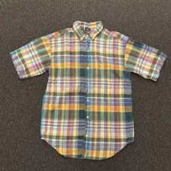 90s ラルフローレン マドラスチェックシャツ M インド製 Y2K KPOP