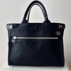 PORTER ネイビー キャンバス ハンドバッグ