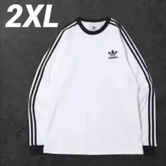 2XL アディダス クラシックス スリーストライプ 長袖Tシャツ ホワイト 人気