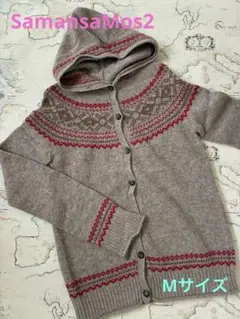 SM2 フード付きニットカーディガン