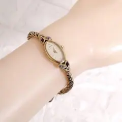 美品 米ヴィンテージ goldette 豪華ヴィクトリアン宝飾2連ブレスレット 