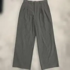 ユニクロ タックワイドパンツ グレー L 無地 シンプル