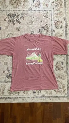 Luang Prabang プリント Tシャツ くすみピンク