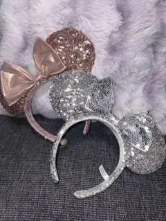 ディズニー ミニー ラメリボンカチューシャ 2個セット