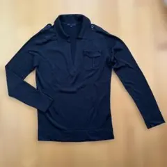 SHIPS ブラック 長袖　シルク70% 麻30%